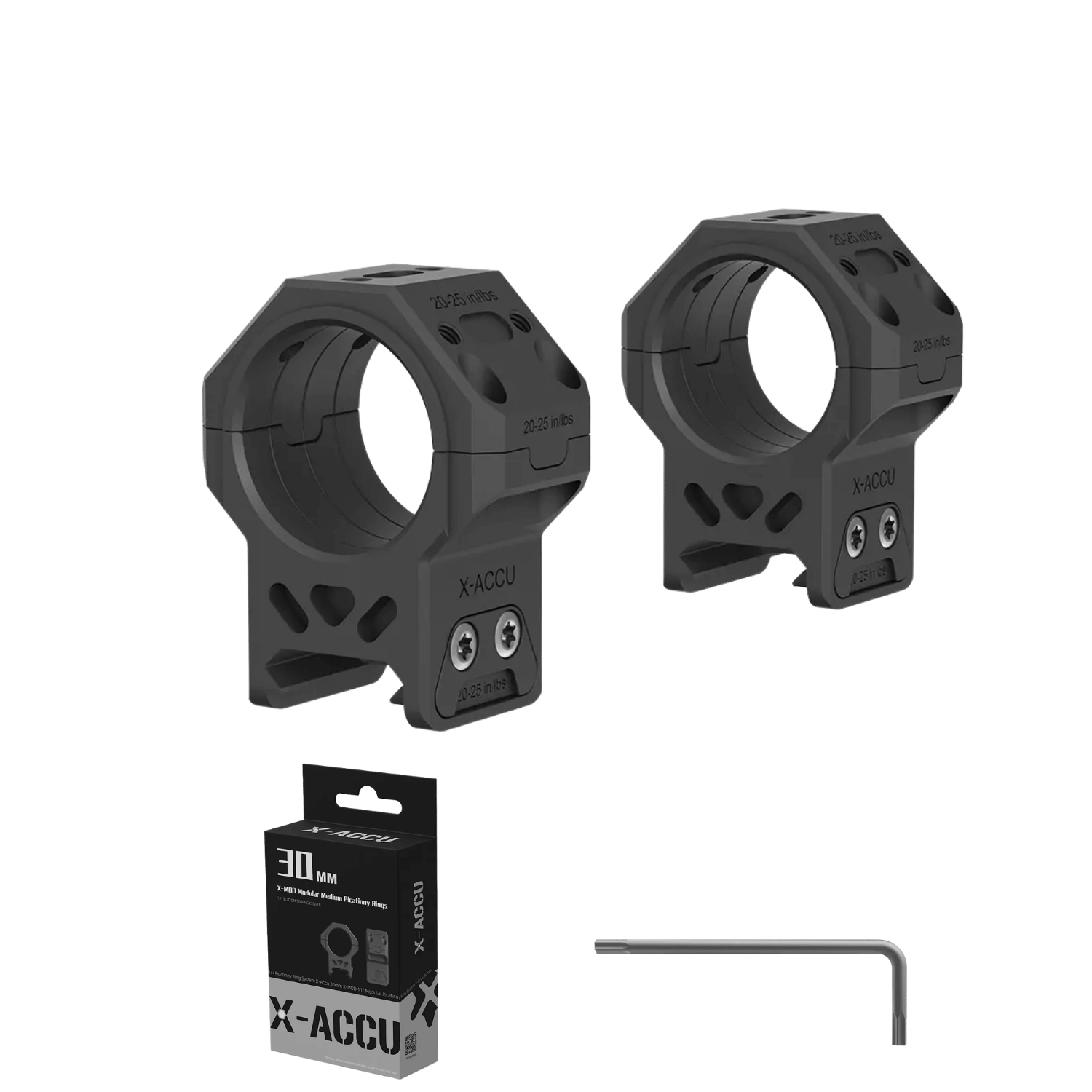 X-Accu 30mm Orta Boy GenII Picatinny Montaj Halkaları - XASR-3072