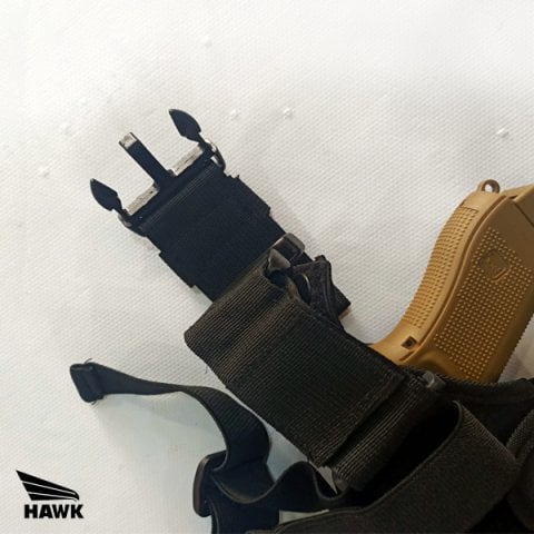 HAWK Universal Kılıflı Bacak Tabanca Taşıma Kemeri - Siyah