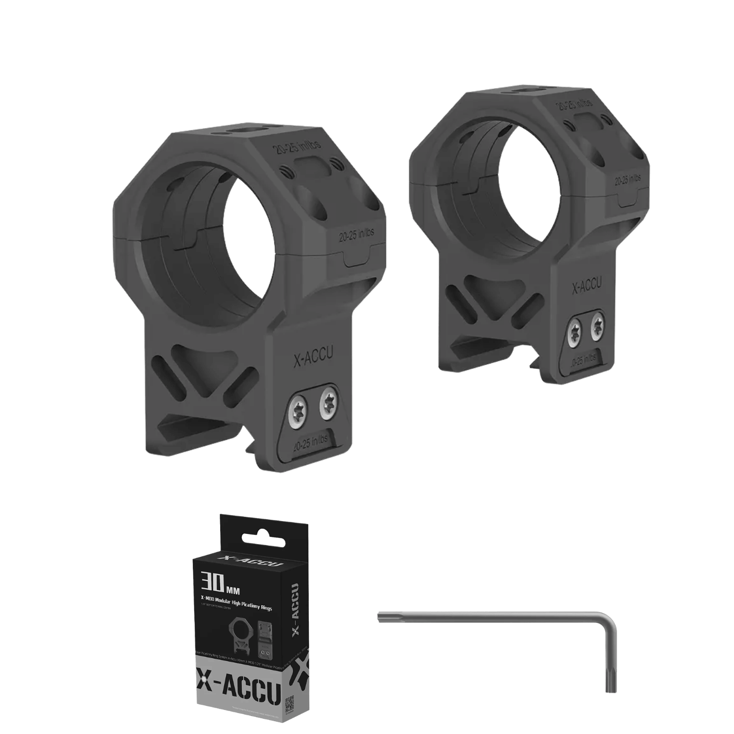 X-Accu 30mm Yüksek GenII Picatinny Montaj Halkaları - XASR-3073