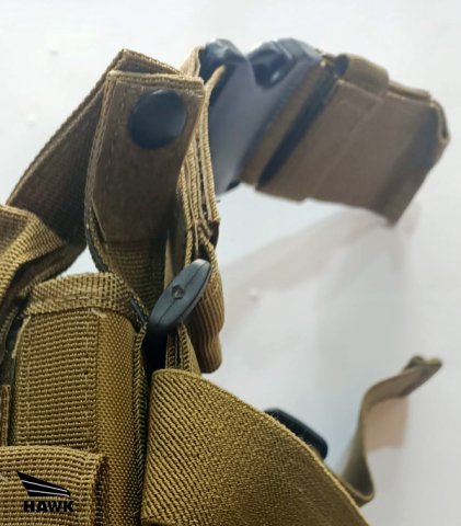 HAWK Universal Kılıflı Bacak Tabanca Taşıma Kemeri - Çöl Rengi