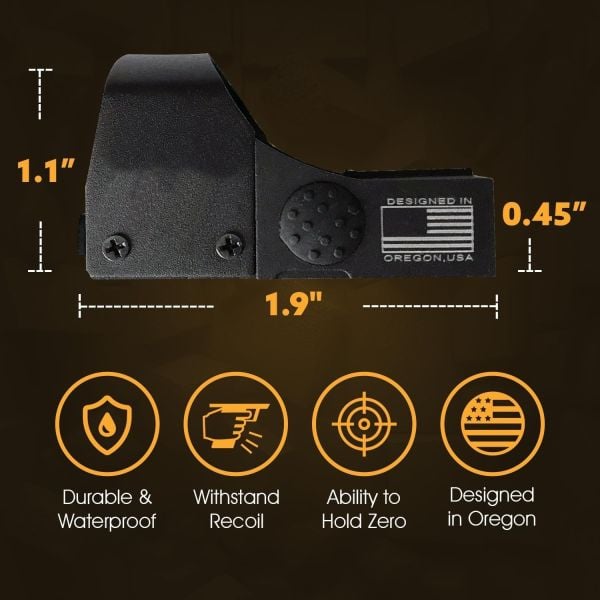 SOTAC Shake Awake WATERPROOF Compact MINI Crusader Red Dot Reflex Sight Pistol or Rifle and Glock MOS Nişangah