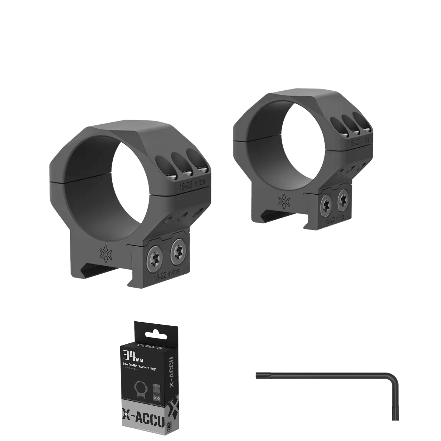 X-Accu 34mm Düşük  Profilli Picatinny Montaj Halkaları - XASR-3452