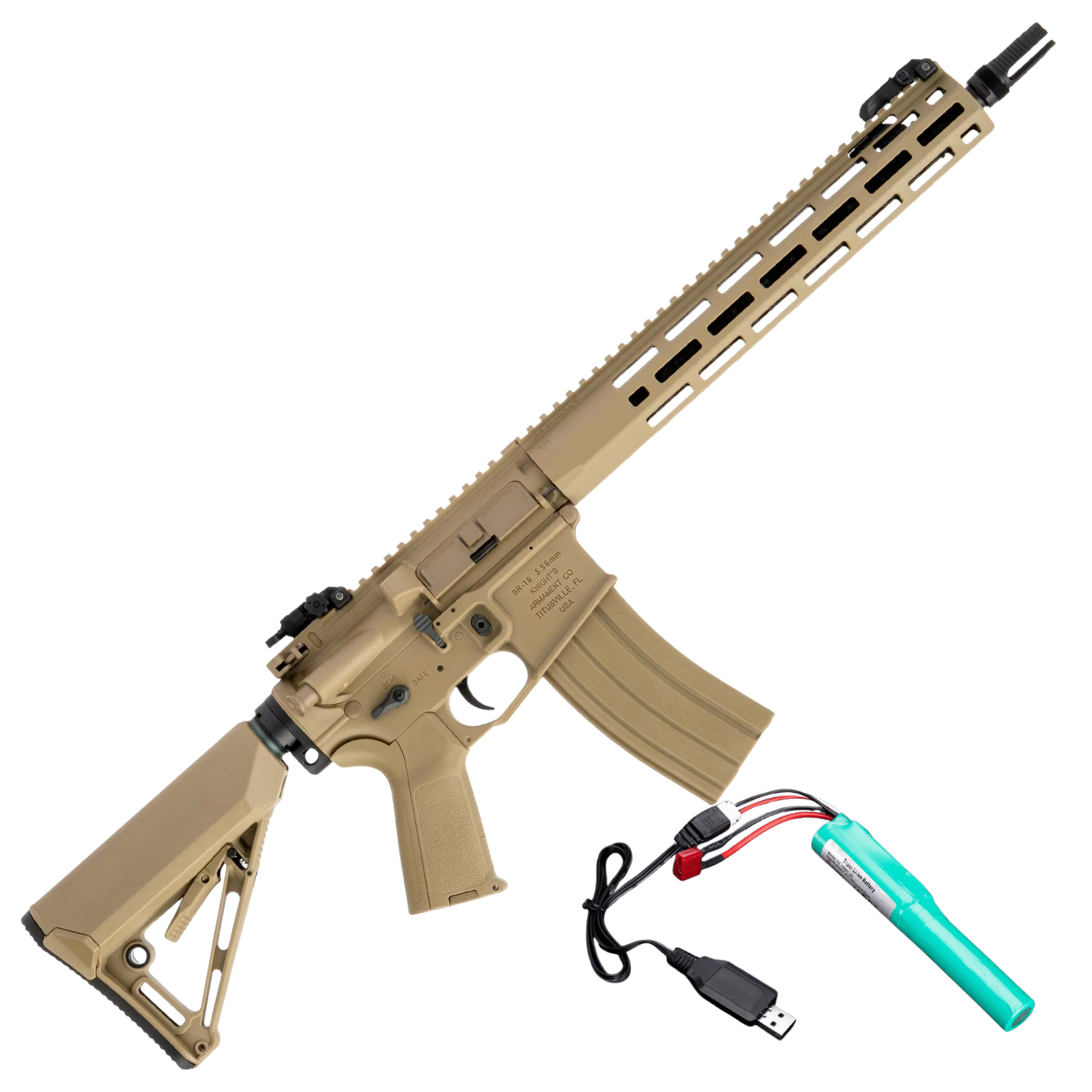 EMG x Knight's Armament KS-1 Tan Airsoft AEG Tüfek Seti - 122394