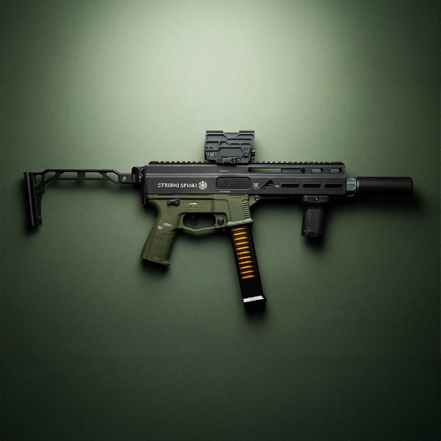 Delta Armory STRIBOG SP10A3 Yeşil UPGRADE Charlie Airsoft Tufek & Dipçik Setli