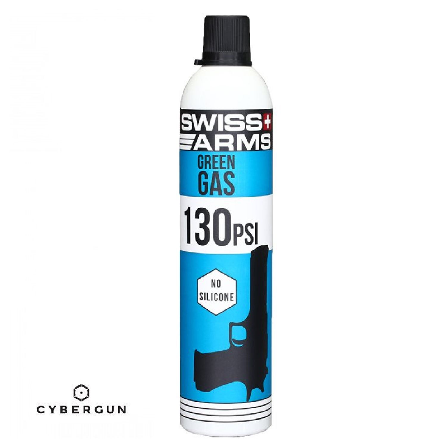 Cybergun Swiss Arms Silikonsuz 130 PSI / 600ml Airsoft Green Gas  - Mavi Şişe