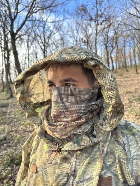 KMCS Face Cover File Nefes Alabilen Yüz Kamuflajı Woodland Floor