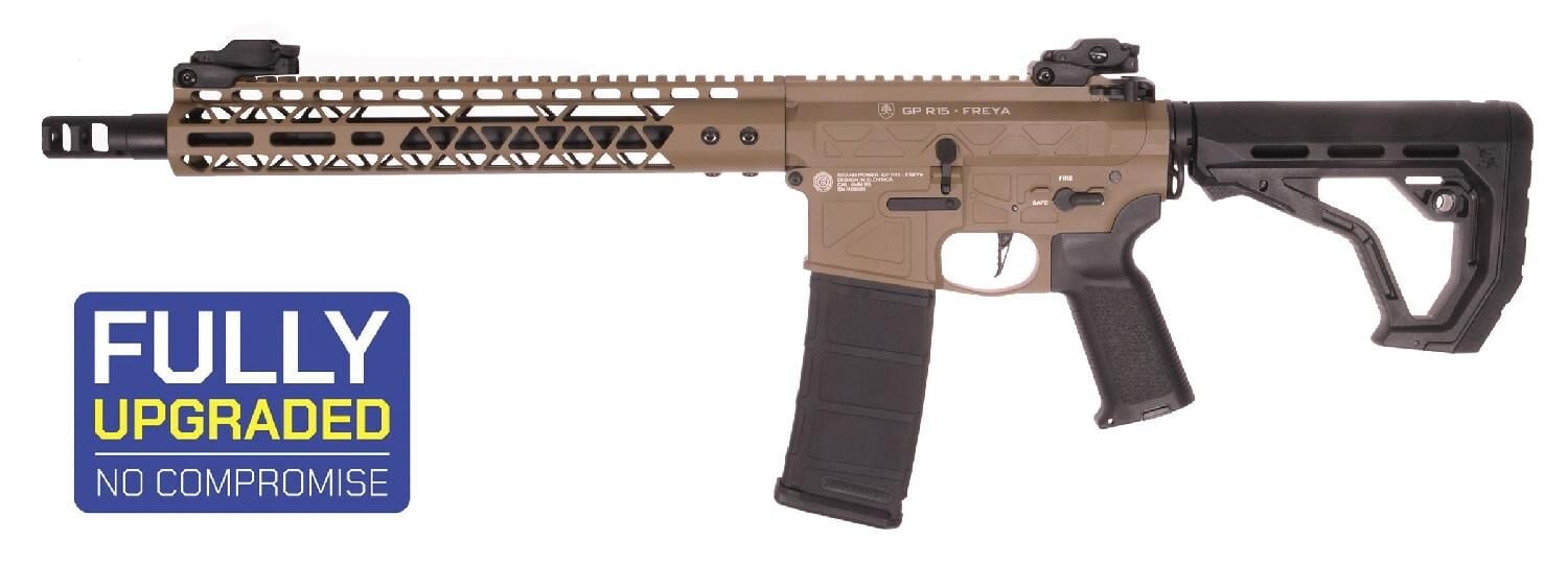 Delta Armory FREYA R15 SKELETON 13'' FULL METAL Half Tan AEG Airsoft Tüfek