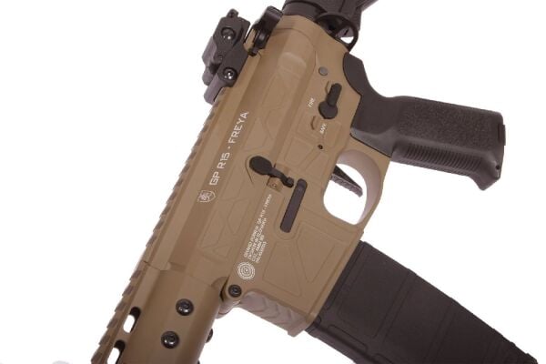 Delta Armory FREYA R15 SKELETON 13'' FULL METAL Half Tan AEG Airsoft Tüfek
