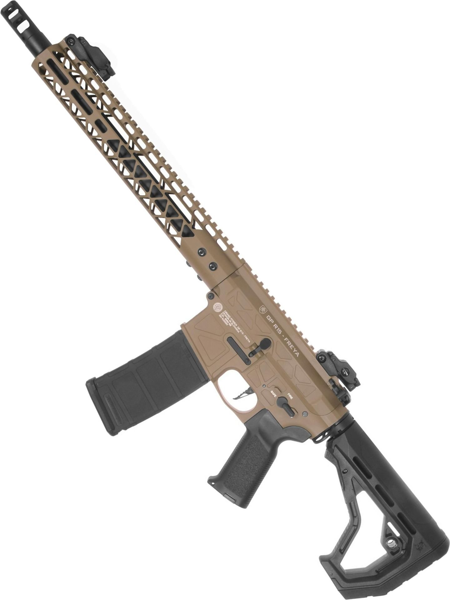 Delta Armory FREYA R15 SKELETON 13'' Airsoft Tüfek / Half Tan DA-GP-FRY-A21-HT