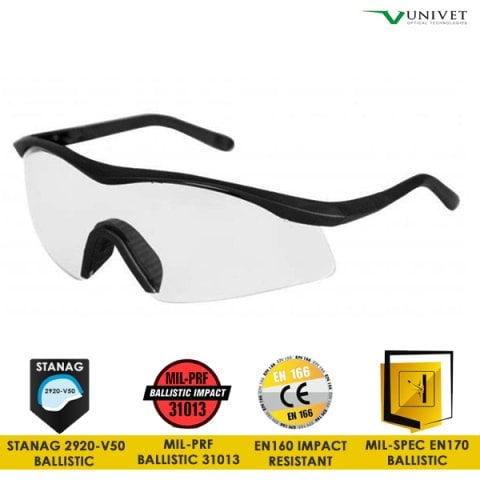 UNIVET MIL-PRF 31013 CERTIFIED BALLISTIC ATIŞ GÖZLÜĞÜ - ŞEFFAF