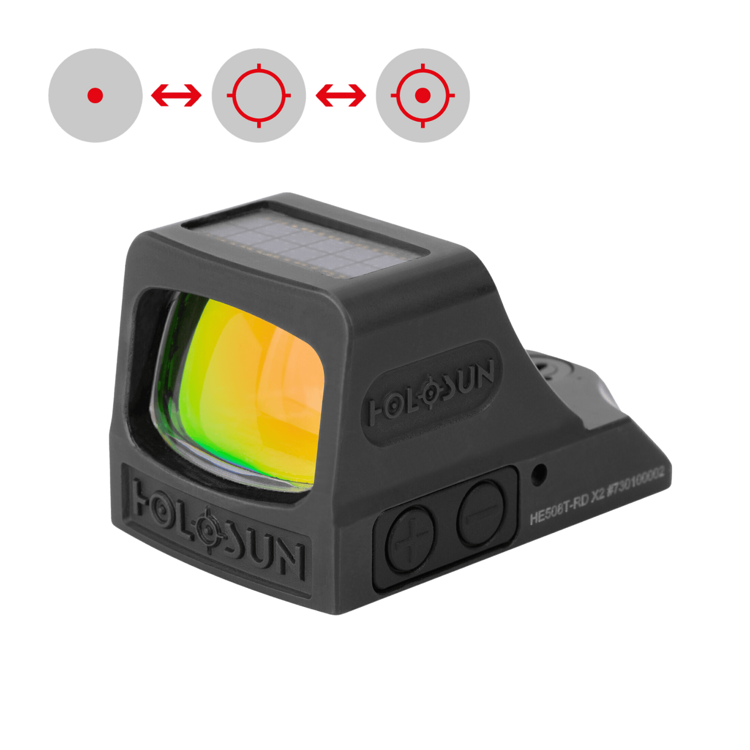 Holosun HE508T-RD X2 Titanium Solar Multi-Reticle Red Dot (2 MOA & 32 MOA Circle)