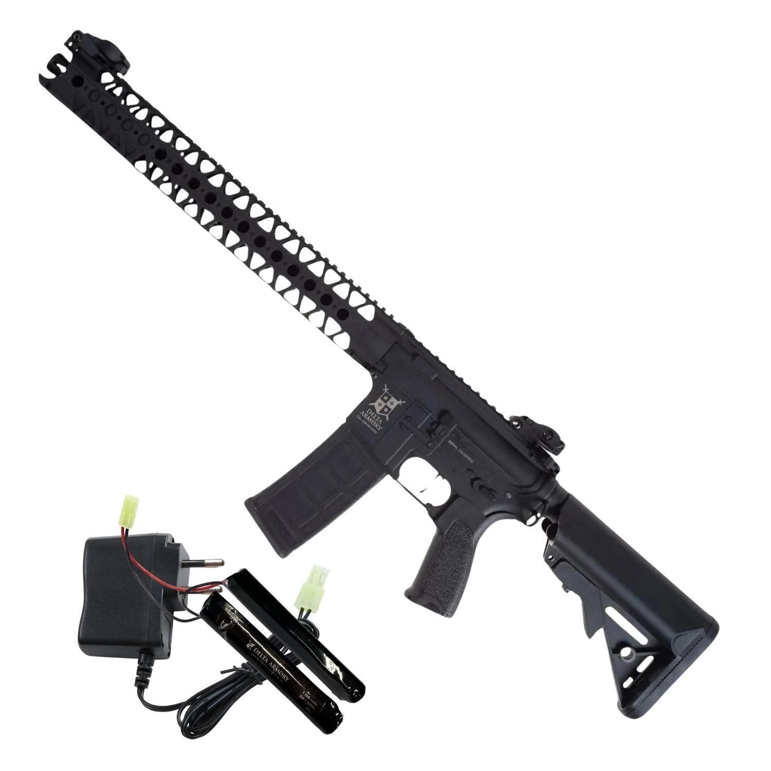 Delta Armory AR15 LA 16.2'' BRAVO Siyah AEG Airsoft Tüfek / Pil Şarj Setli