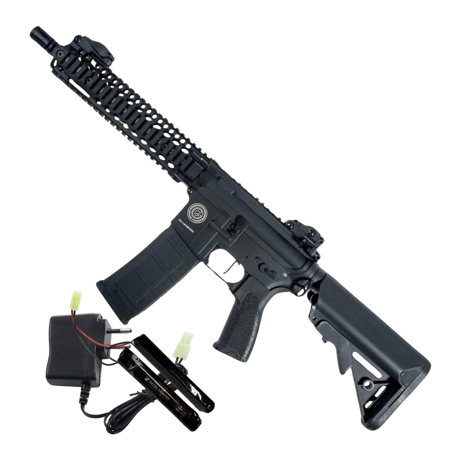 Delta Armory Grand Power MK18 Bravo Siyah AEG Airsoft Tüfek / Pil Şarj Setli