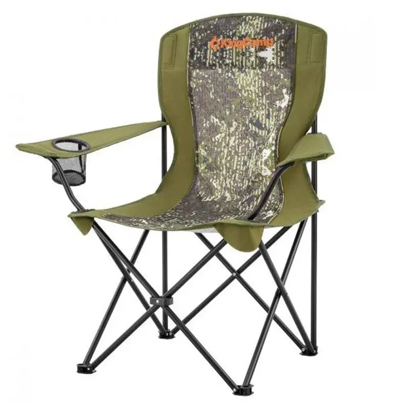 KingCamp Arm Quad Katlanır Kamp Sandalyesi – Kamuflaj Yeşil