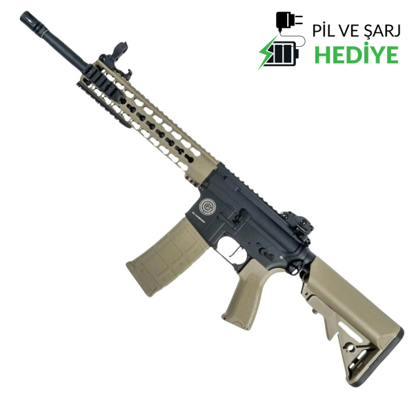 Delta Armory Grand Power AR15 KeyMod 10'' Charlie  PIL SARJ SET Airsoft Tüfek / Half TAN DA-GP-C04-HT
