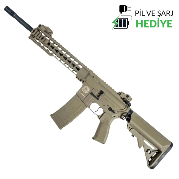 Delta Armory Grand Power AR15 KeyMod 10'' Charlie PIL SARJ SET Airsoft Tüfek / FULL TAN DA-GP-C04-FT