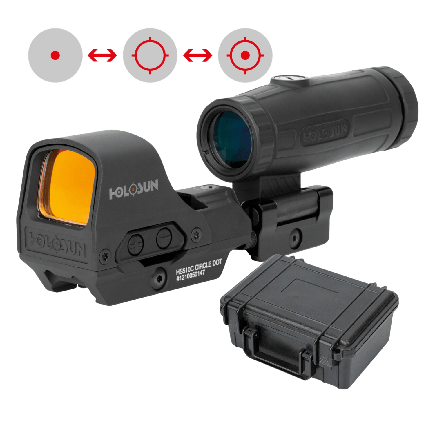 Holosun HS510C Open Reflex Sight & HM3X Magnifier Büyüteç Seti