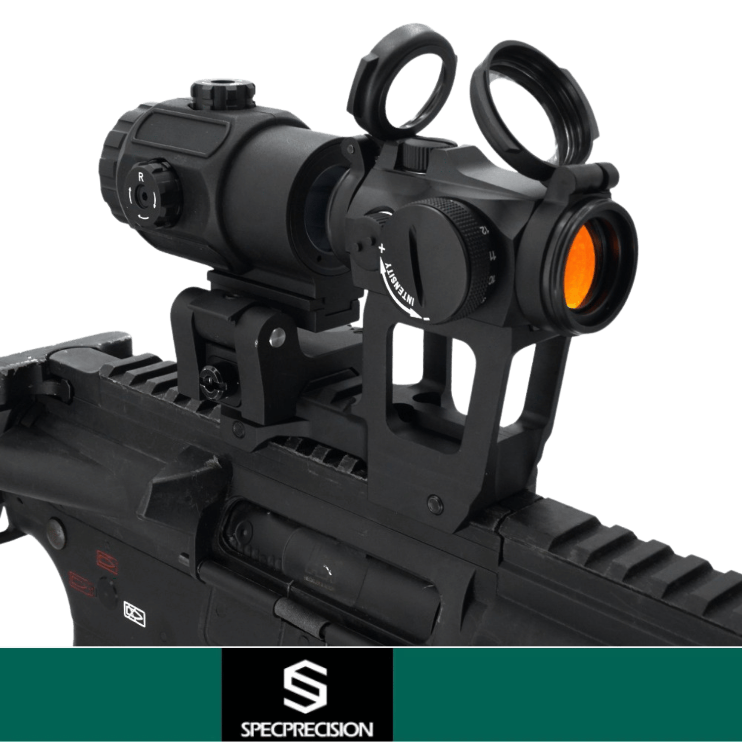 Specprecision 2MOA RedDot & EOT G43 3X Magnifier BLACK & KAC NV 2.33'' High Mount COMBO 3'LU SET