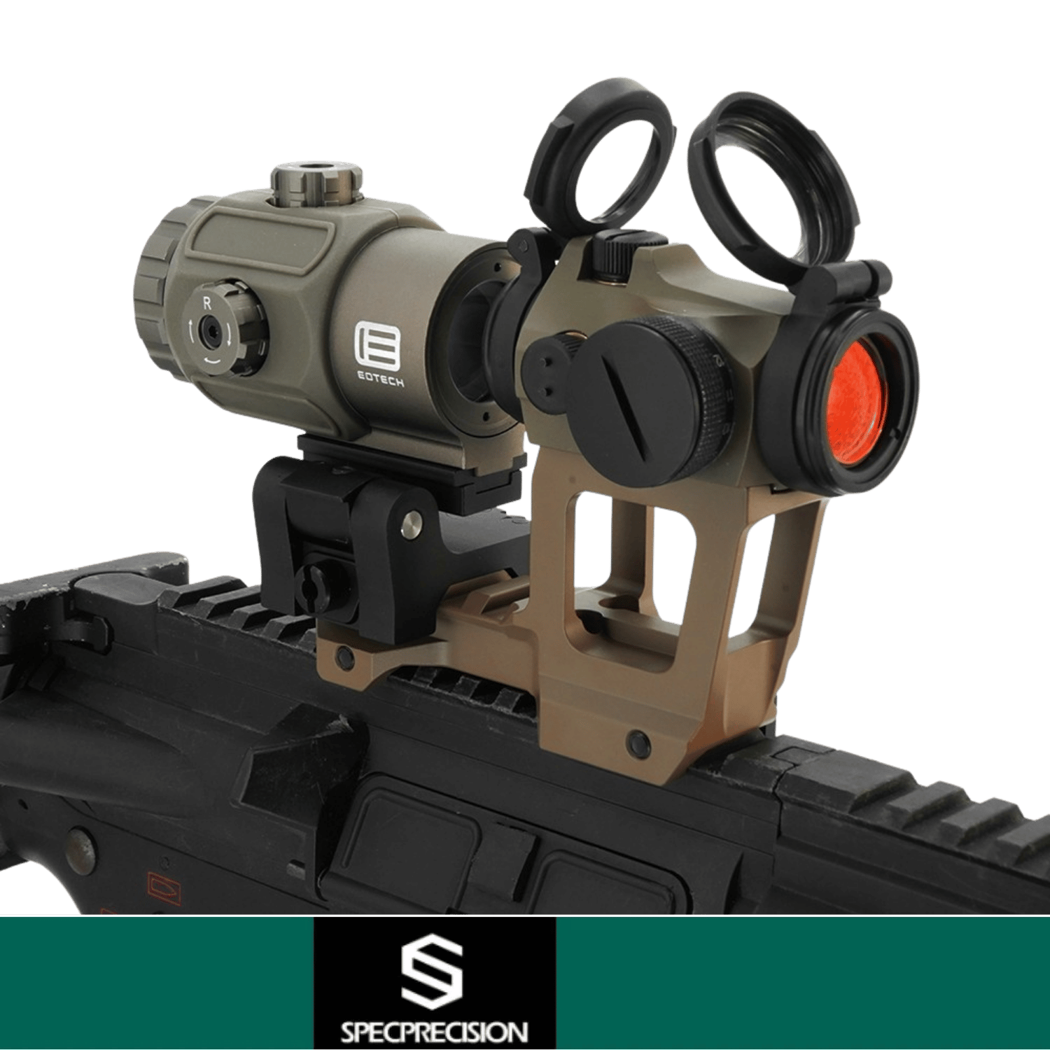 SP 2MOA RedDot & EOT G43 3X Magnifier FDE & KAC NV 2.33'' High Mount COMBO 3'LU SET