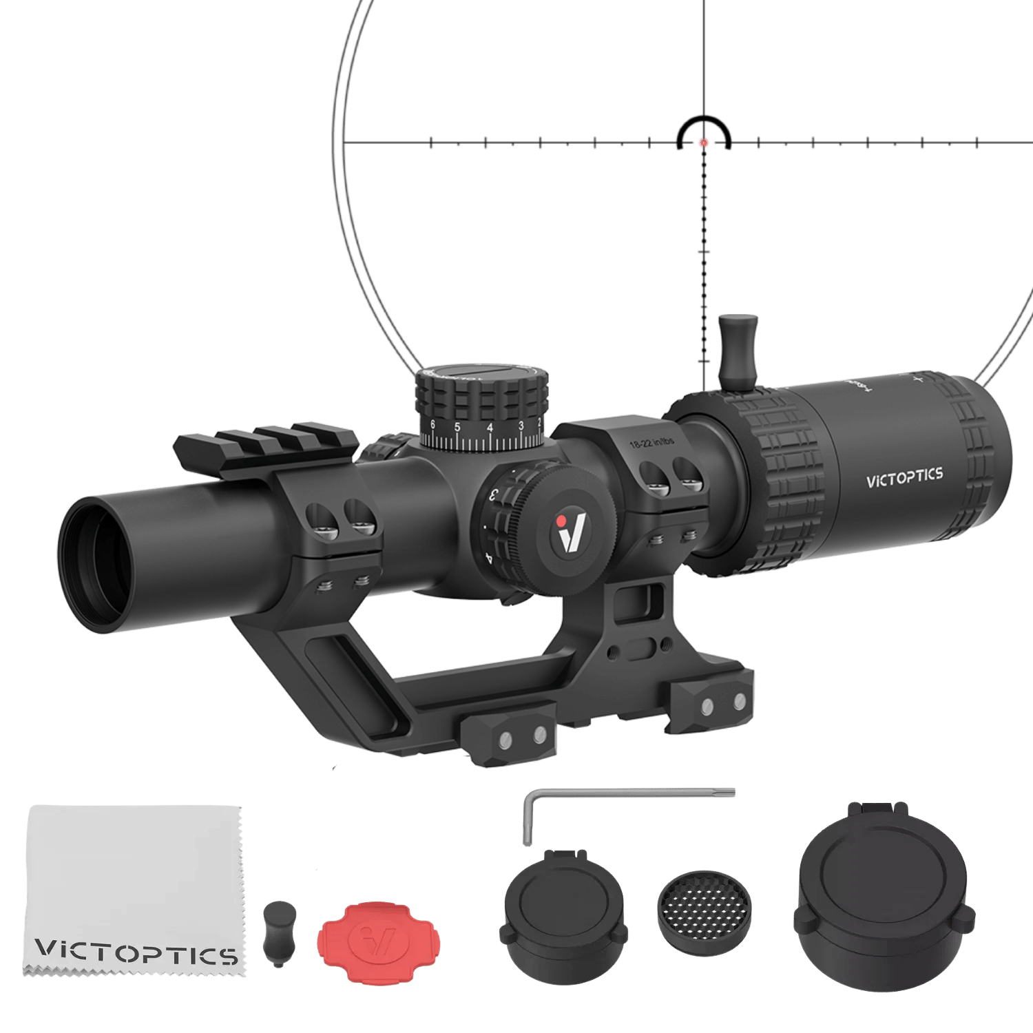 Victoptics S6 1-6x24i Fiber LPVO SFP Tüfek Dürbünü - 1 Parça Extreme High Picatinny AR Montaj Kitli OPSL133