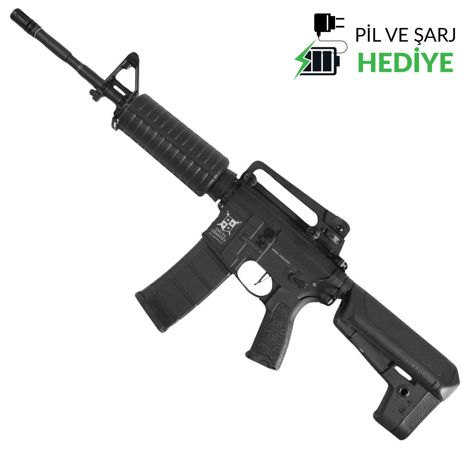 Delta Armory AR15 Classic Charlie PIL ŞARJ SET Airsoft Tüfek / Siyah DA-C01