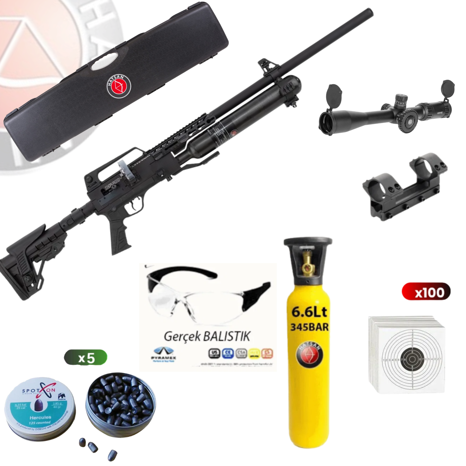 Hatsan Blitz 777 Tam Otomatik 6.35mm PCP Havalı Tüfek Seti