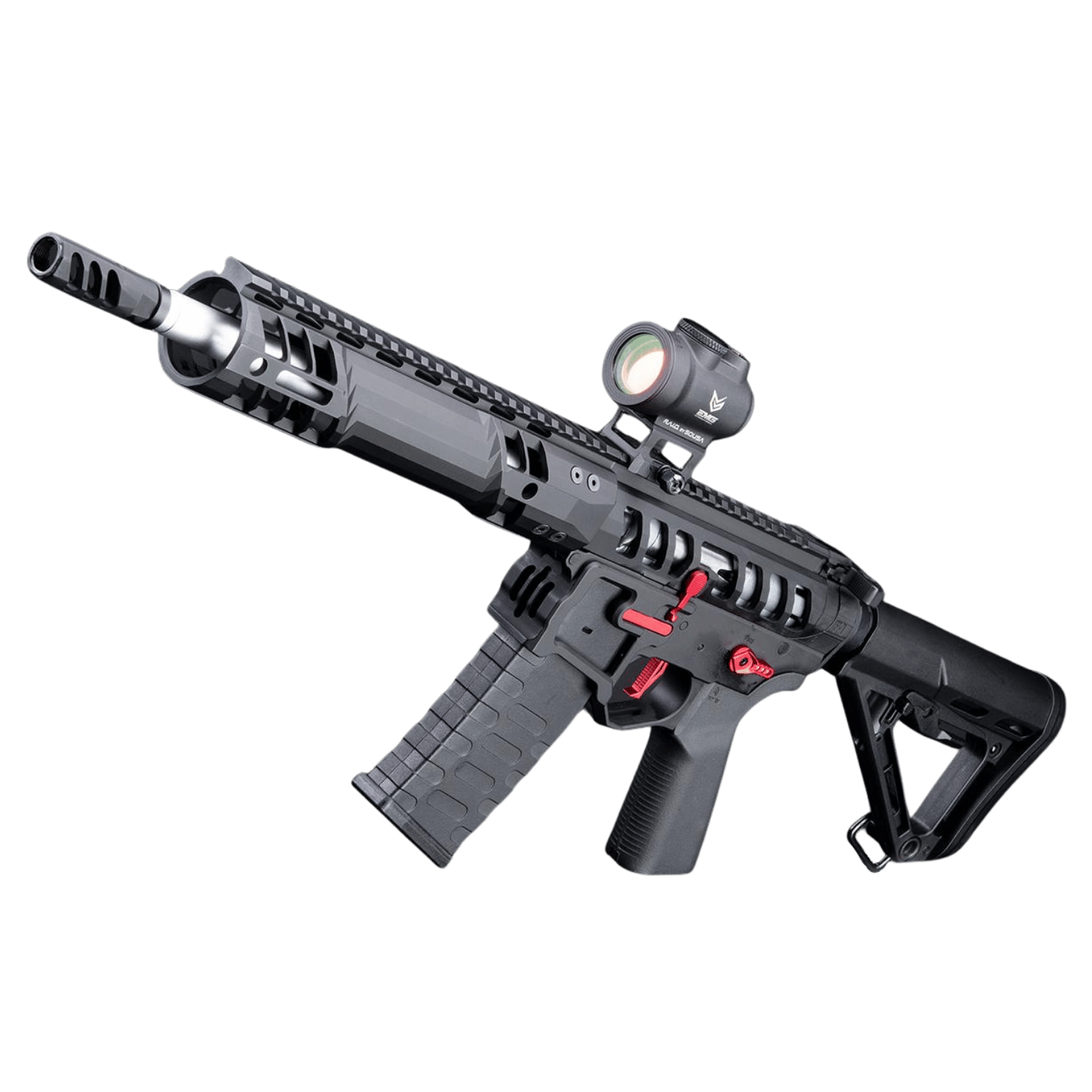 EMG F1 UDR-15 SIYAH/KIRMIZI Skeletonized AR-15 eSilverEdge C7M M-LOK Handguard Airsoft AEG Tüfek (EMG-SC-BR-3)
