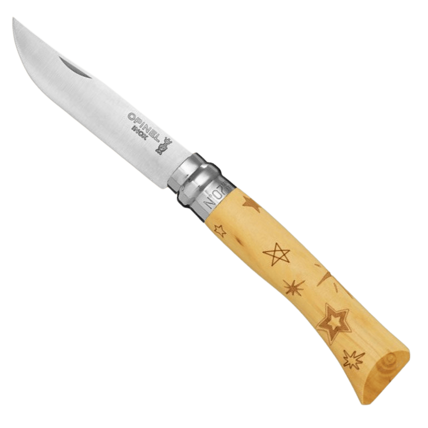 Opinel Inox No.7 Yıldız İşleme Çakı 001549 12C27 Paslanmaz Çelik Cep Çakısı