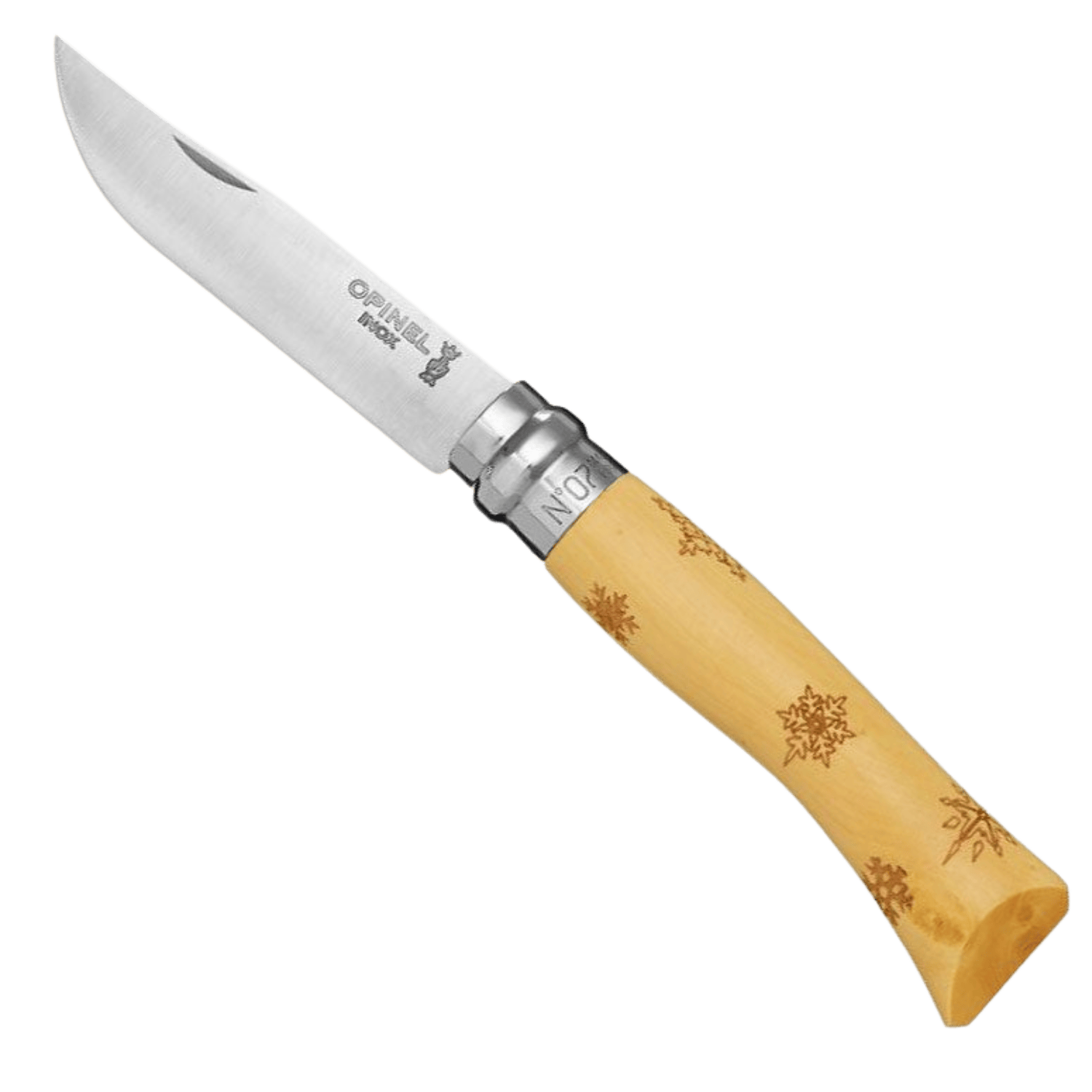 Opinel Inox No.7 Snow İşleme 001553 Sandvik 12C27 Paslanmaz Çelik Cep Çakısı