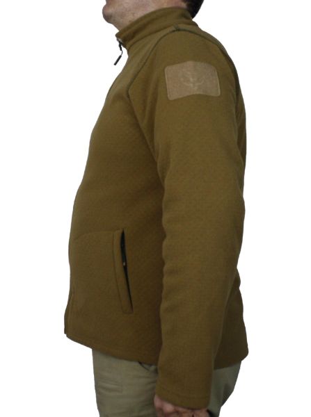 MUDEIR Fermuarlı Micro Polar Kumaş Cepli Spor Ceket (Poyraz) KAYOTE BROWN