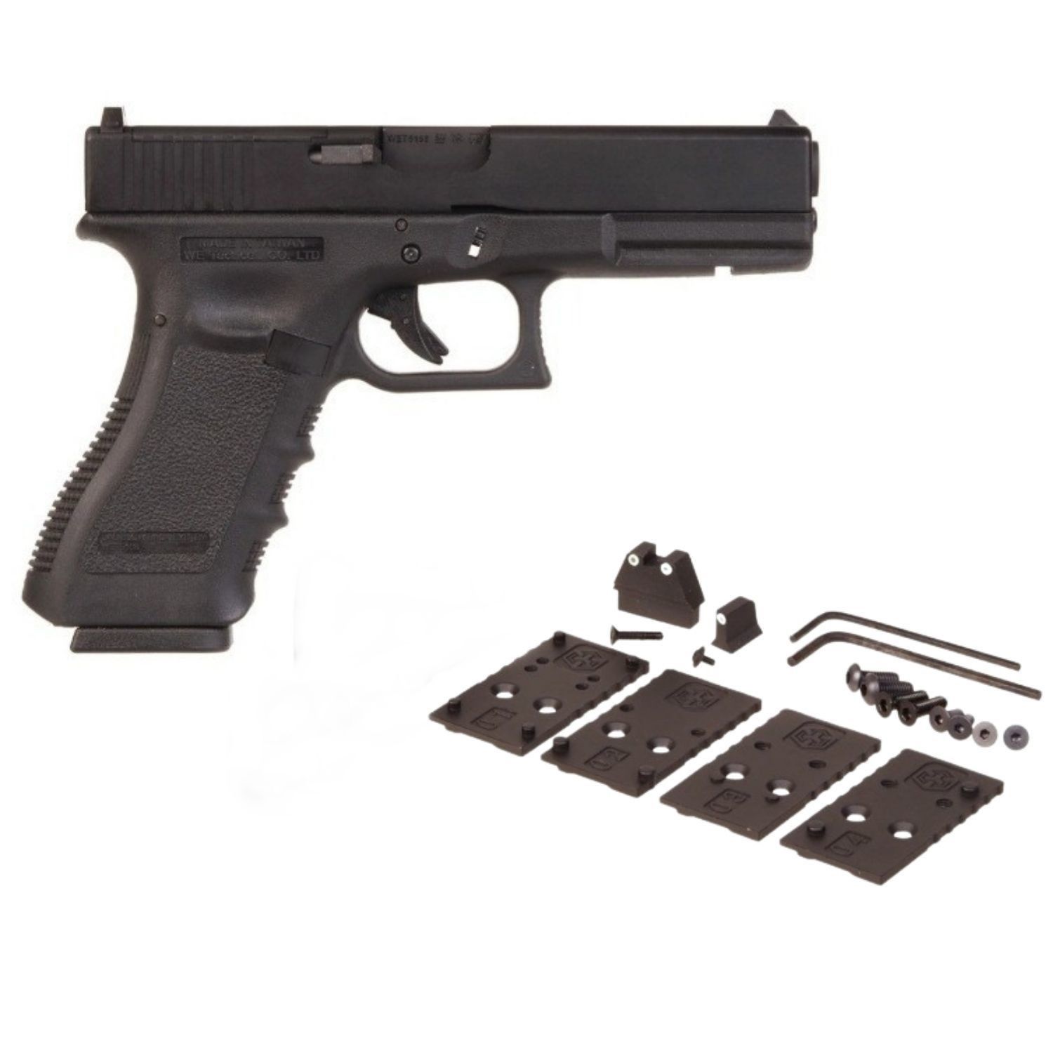 WE GLOCK G17 GEN3 MOS RMR REDDOT AYAKLI SIYAH GBB AIRSOFT TABANCA