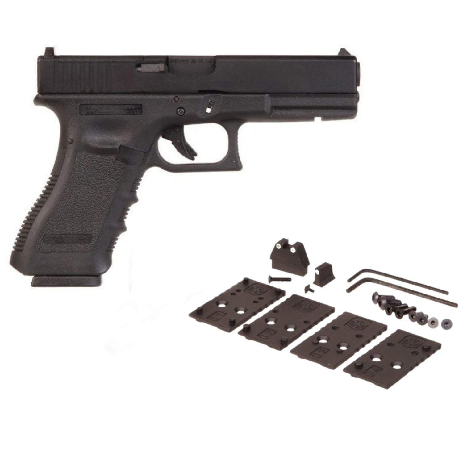 WE GLOCK G17 GEN3 MOS RMR REDDOT AYAKLI SIYAH GBB AIRSOFT TABANCA