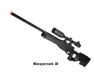 JG / Angel Custom L96 APS-2 Fabrika UPGRADE'li Airsoft Bolt Action Sniper Tüfeği - Siyah